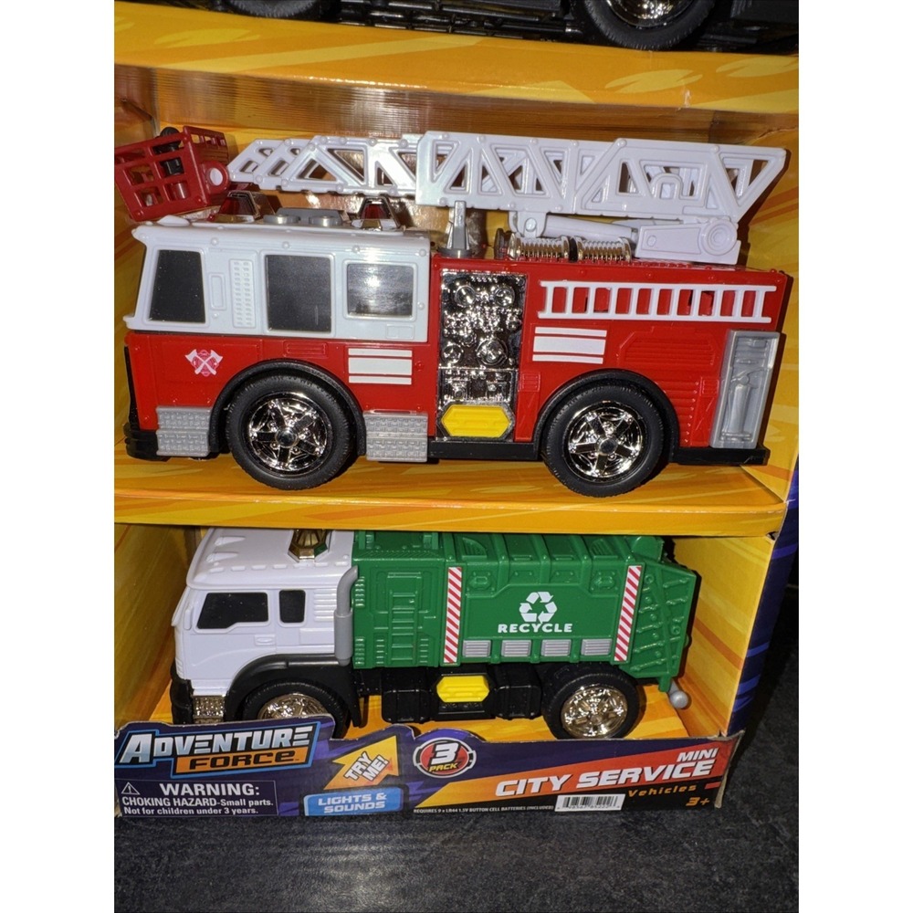 Adventure Force, 3-City Service Vehicles, Lights, Sounds & Moving Parts NEW - Picture 4 of 9
